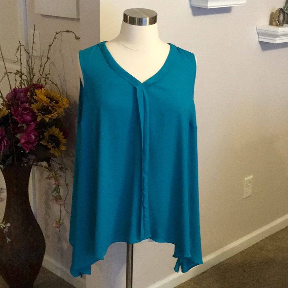 APT. 9 Turquoise Sleeveless Blouse 3x